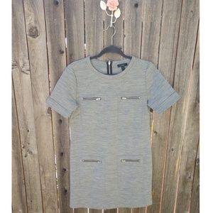 J. Crew Gray Sheath Jersey Dress With Zippers